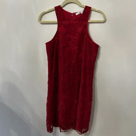 Revolve x Lovers + Friends Red Lace Embroidered Shift Dress New without Tag - Picture 2 of 9